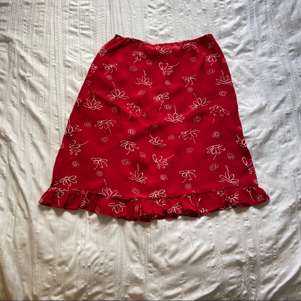 Flower print skirt